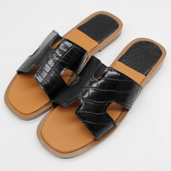صندل زنانه نیکتا مدل 5-3100 طرح هرمس کد 1293 مشکی - Image 4