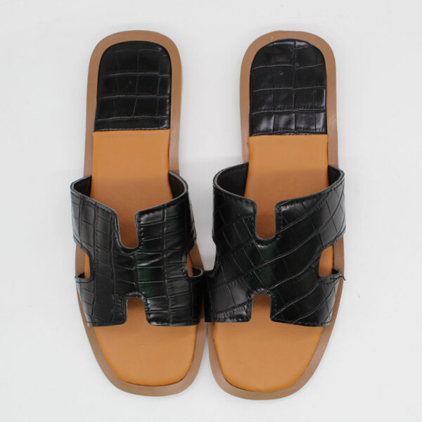صندل زنانه نیکتا مدل 5-3100 طرح هرمس کد 1293 مشکی - Image 3